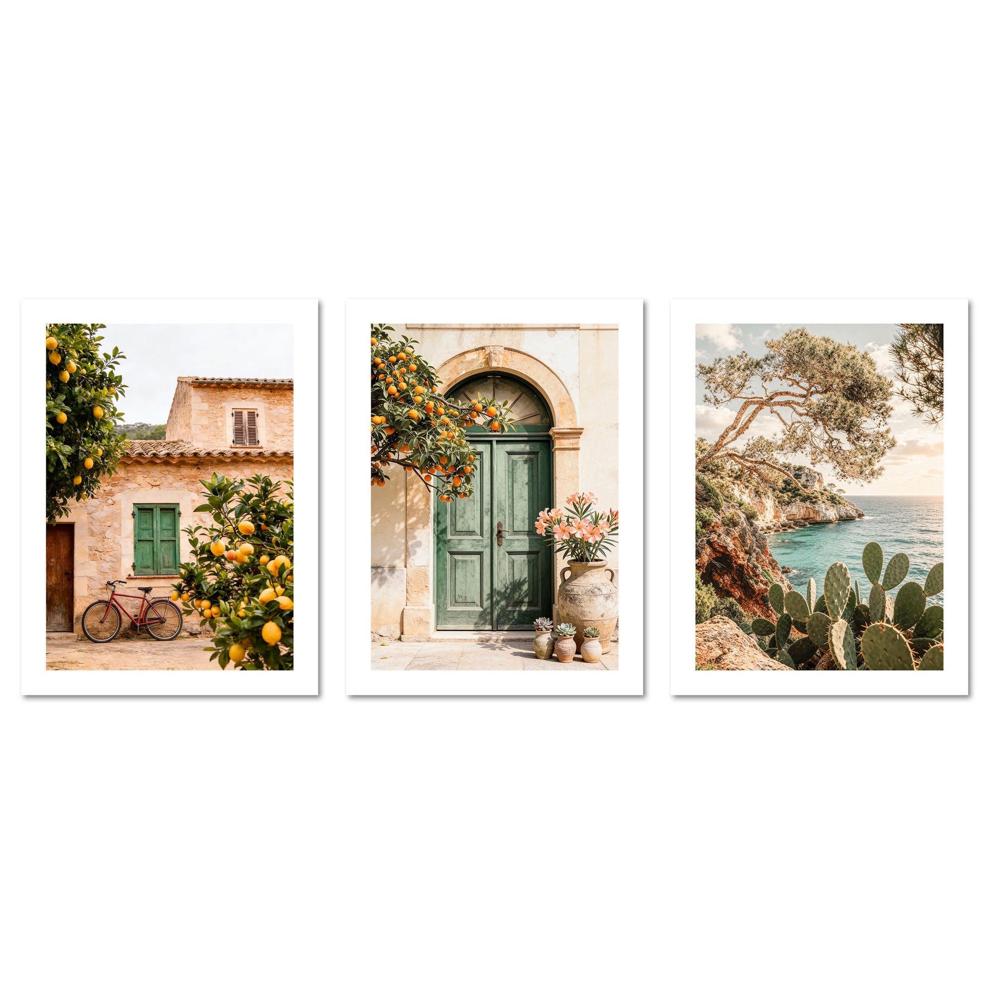 ARTFAVES Bilder-Collage Poster Set La Dulce Vida Española Trio I mehrteilige Bilderwand I Wand, (Wandbilder modern, 3 St)