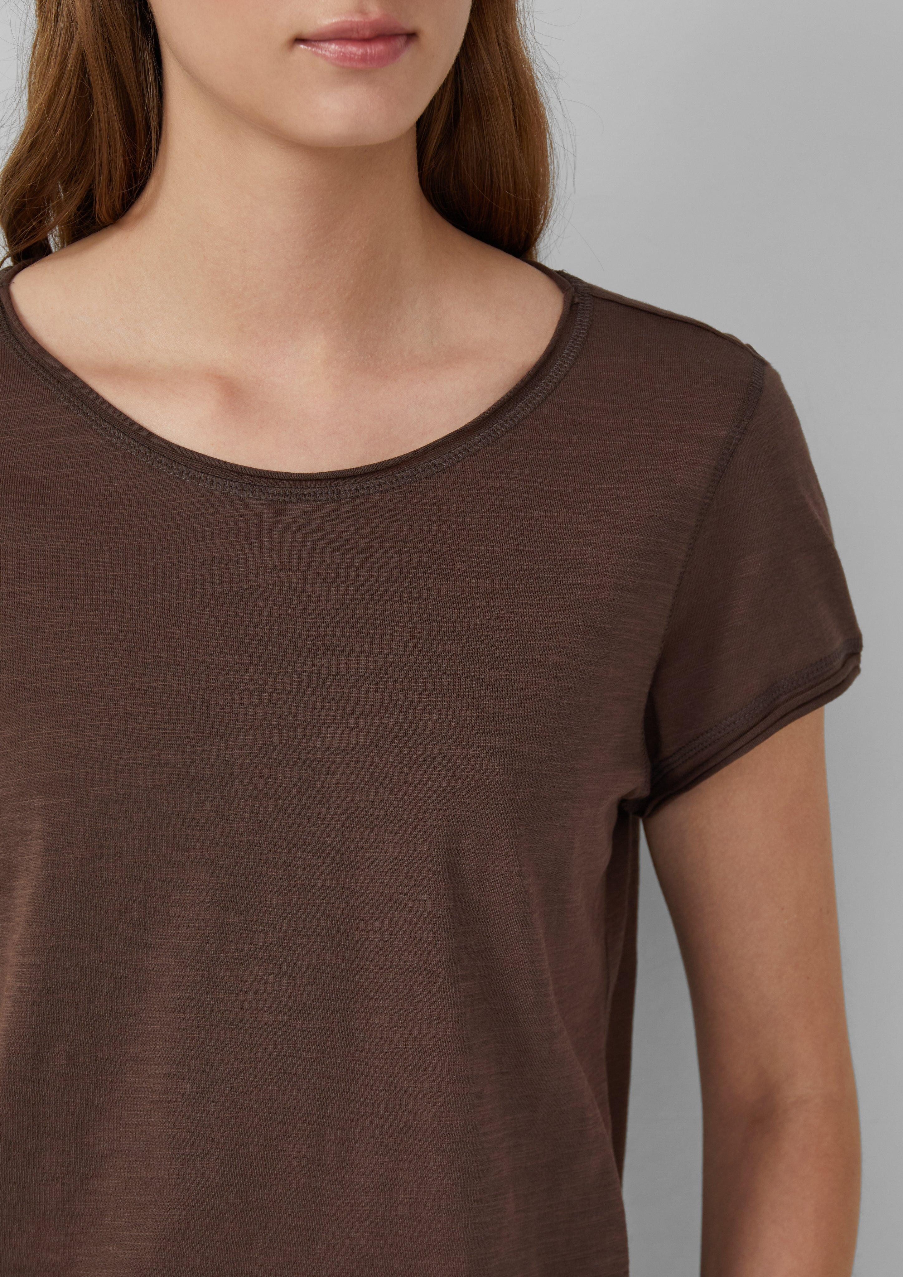 s.Oliver Kurzarmshirt T-Shirt mit Rollkanten und günstig online kaufen