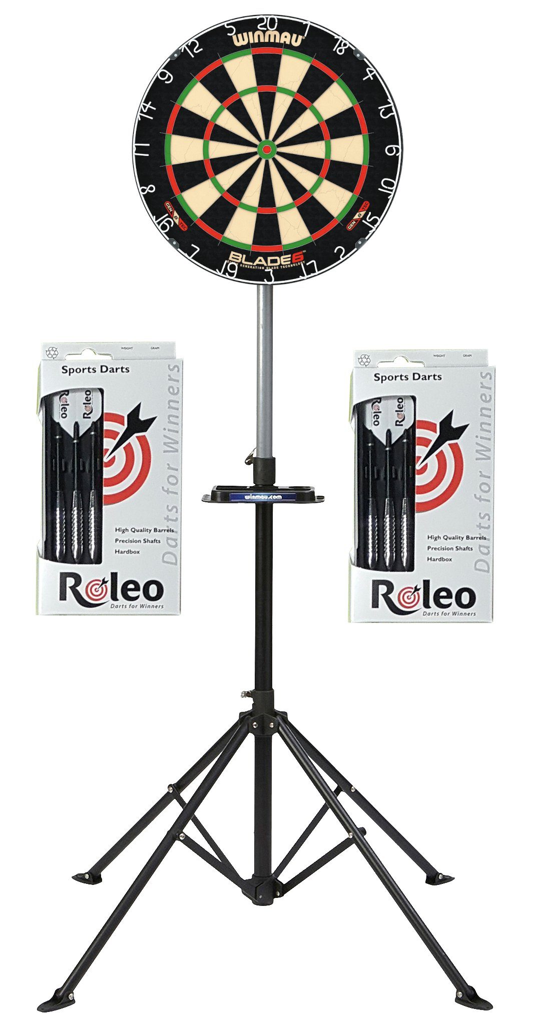 Dartscheibe Steeldart Set Board Winmau Blade 6 + Dartständer + 2 Satz Dartpfeile