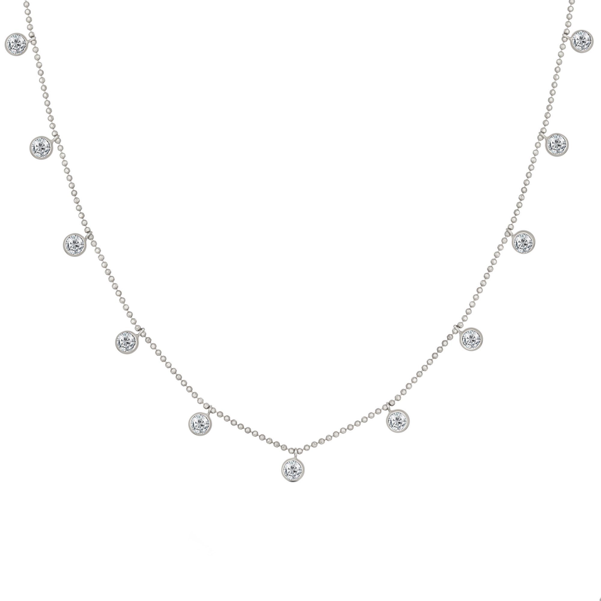 CAÏ Kette mit Anhänger 925/- Sterling Silber rhodiniert Anhänger rund Zirko günstig online kaufen