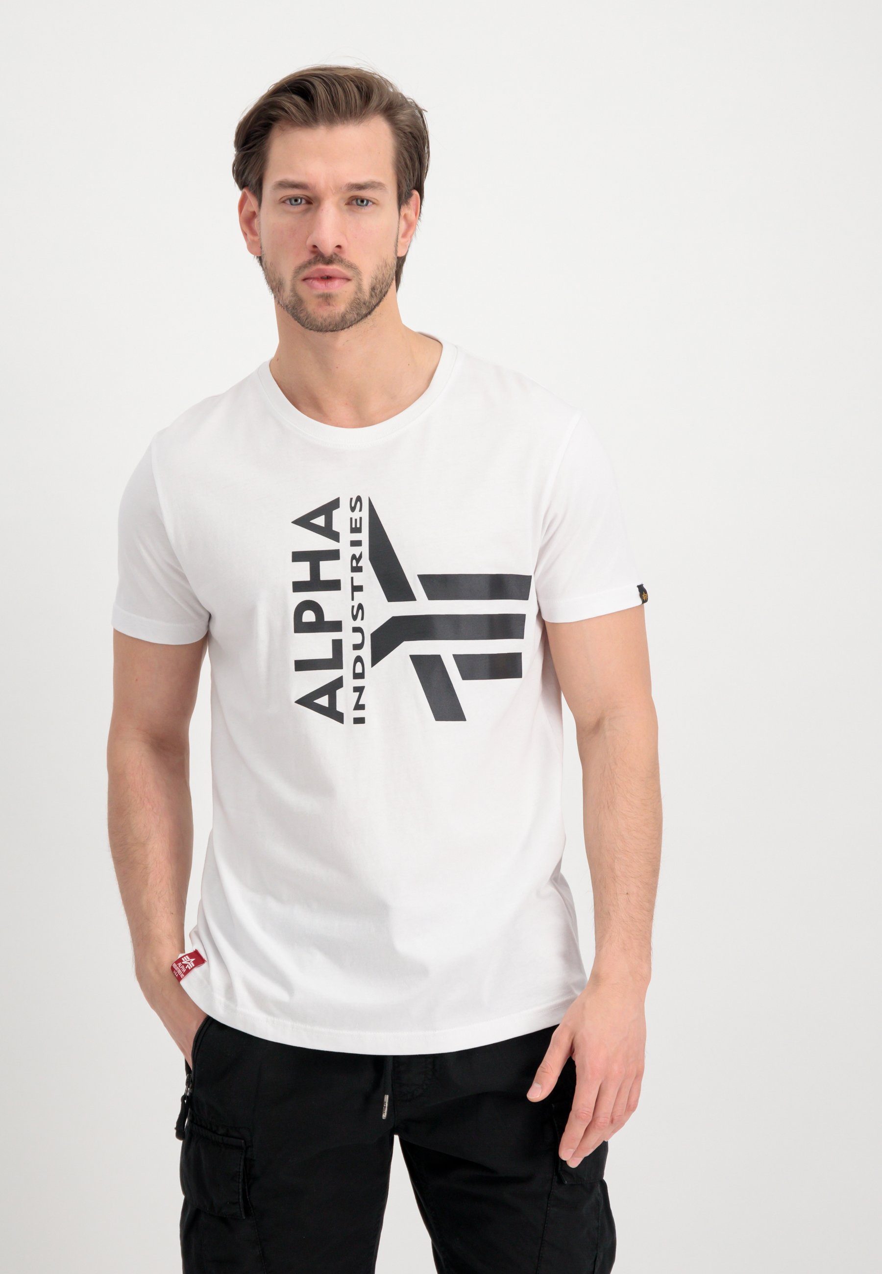 Logo T-Shirt Alpha T-Shirts Half Men white Alpha Foam - Industries T Industries