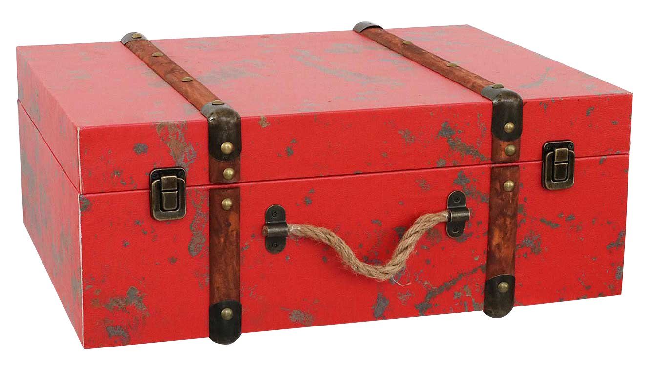 Aubaho Dekofigur Koffer Holzkoffer Holz Nostalgie Antik-Stil Oldtimer Kiste 45cm Vintag