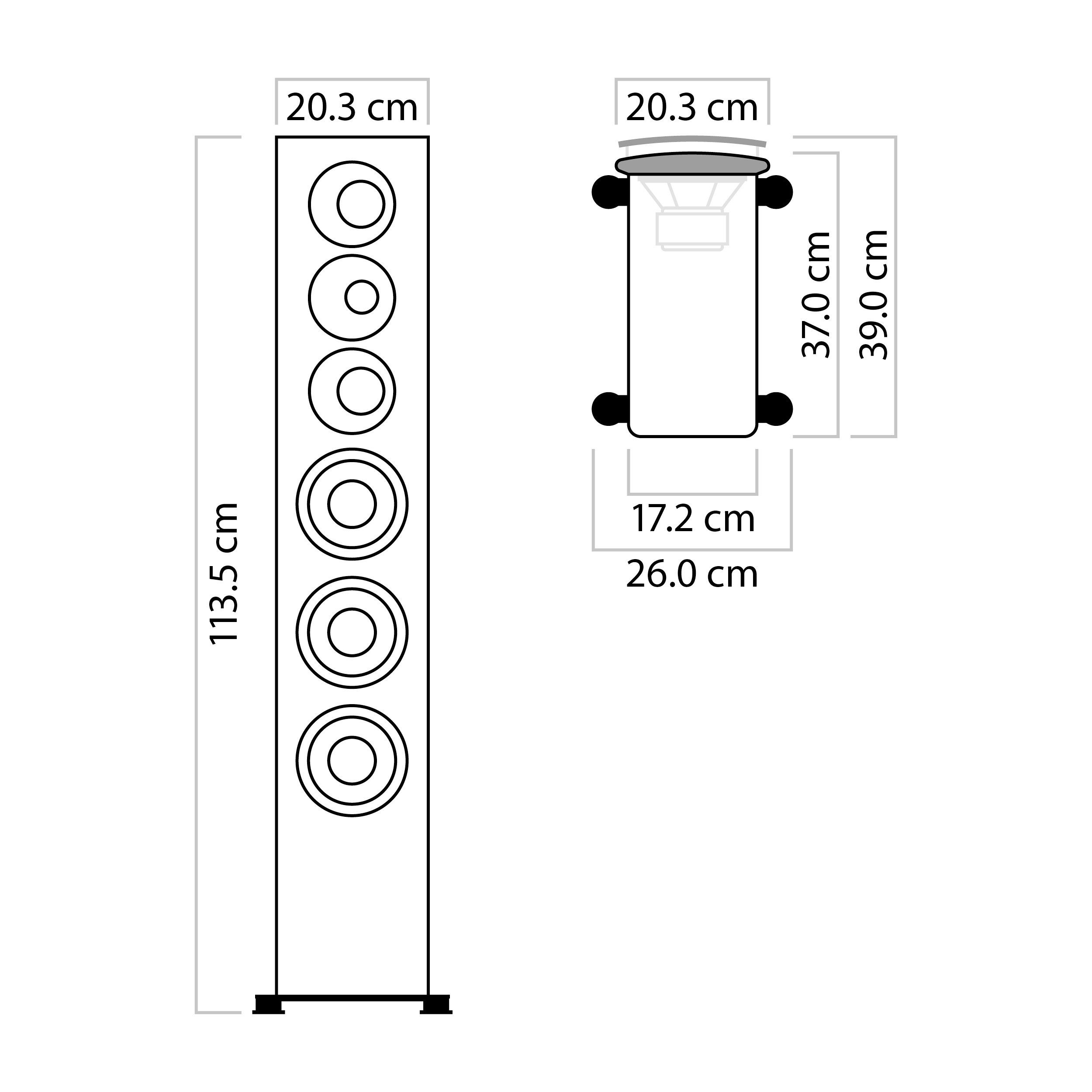 110 (520 W) Nubert Kristallweiß Stand-Lautsprecher nuVero