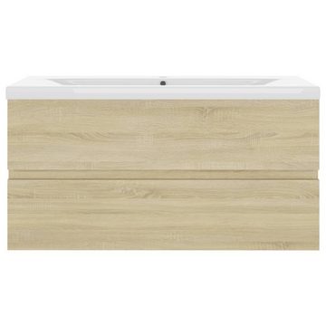 vidaXL Waschtisch Waschbeckenunterschrank Einbaubecken Sonoma-Eiche Spanplatte 91 cm