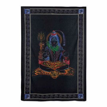 Wandteppich Tuch Shiva Tagesdecke Wandbehang Deko UV Schwarzlicht ca. 200x135 cm, KUNST UND MAGIE