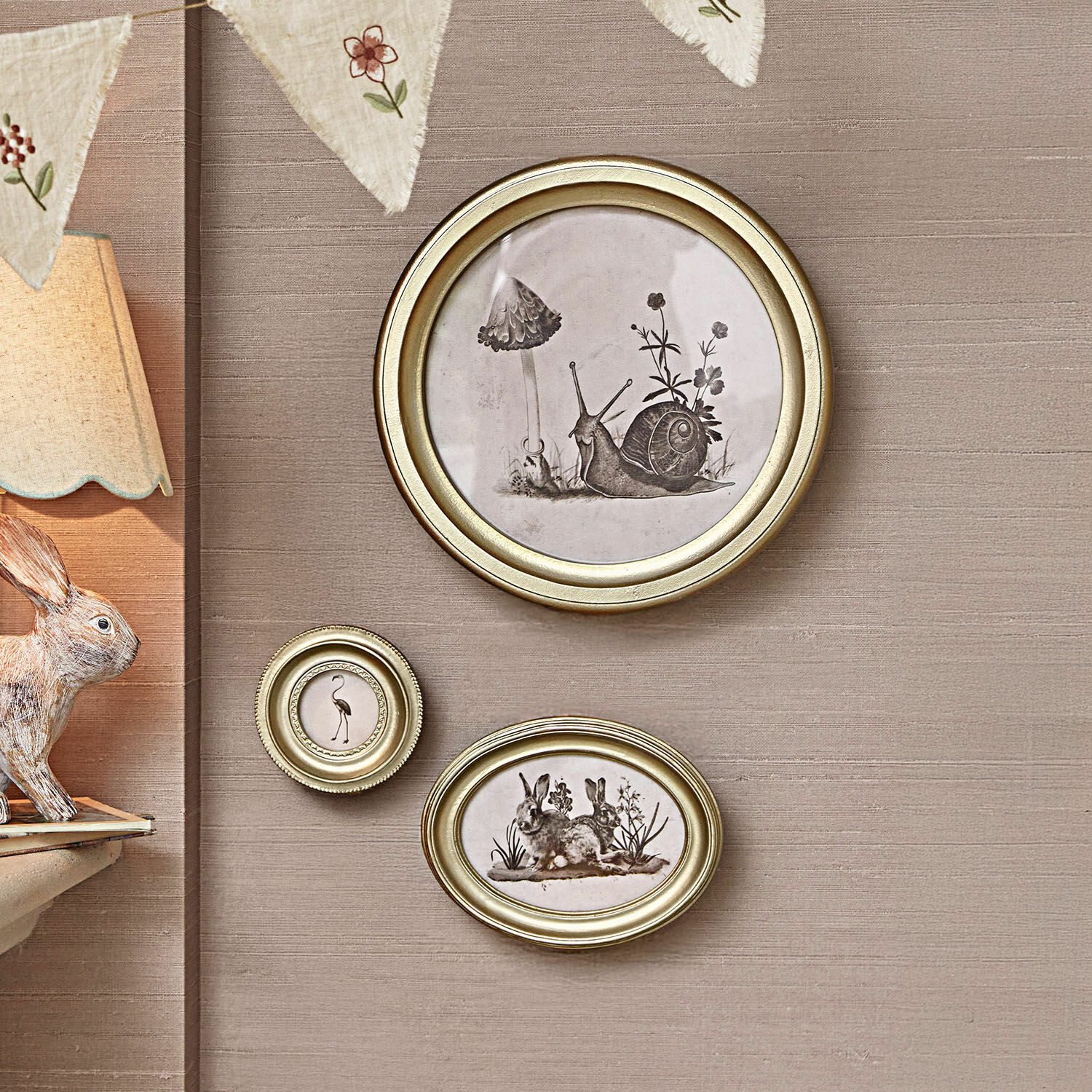 Mirabeau Wandbild Bild 3er Set Atriana antikgold günstig online kaufen