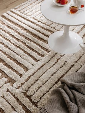 Hochflor-Teppich Tibo, benuta, rechteckig, Höhe: 31 mm, Kunstfaser, Berber, Ethno-Style, Wohnzimmer