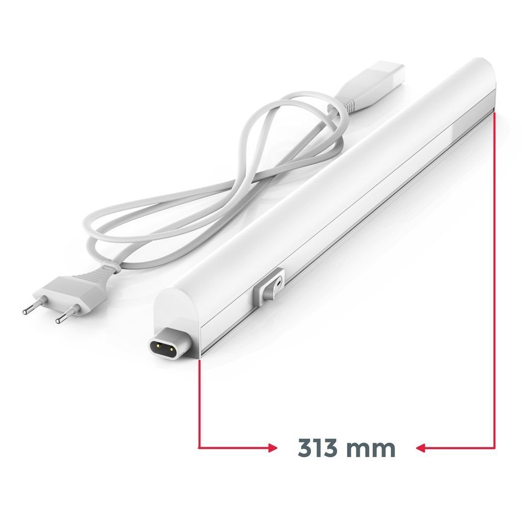 erweiterbar 31.3cm BKL1159, integriert, Unterbauleuchte 4.000K - LED LED B.K.Licht Küchenlampe fest durch 400lm Stecksystem 4W Neutralweiß, Unterbauleiste