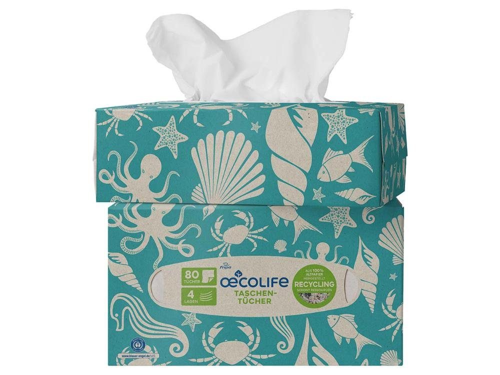 oecolife Papiertaschentücher oecolife Taschentücher 'Recycling' in gemusterter (80-St)