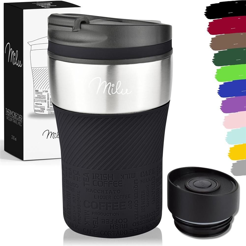 Milu Thermobecher Kaffee To Go Edelstahl 210 ml, auslaufsicher, isoliert
