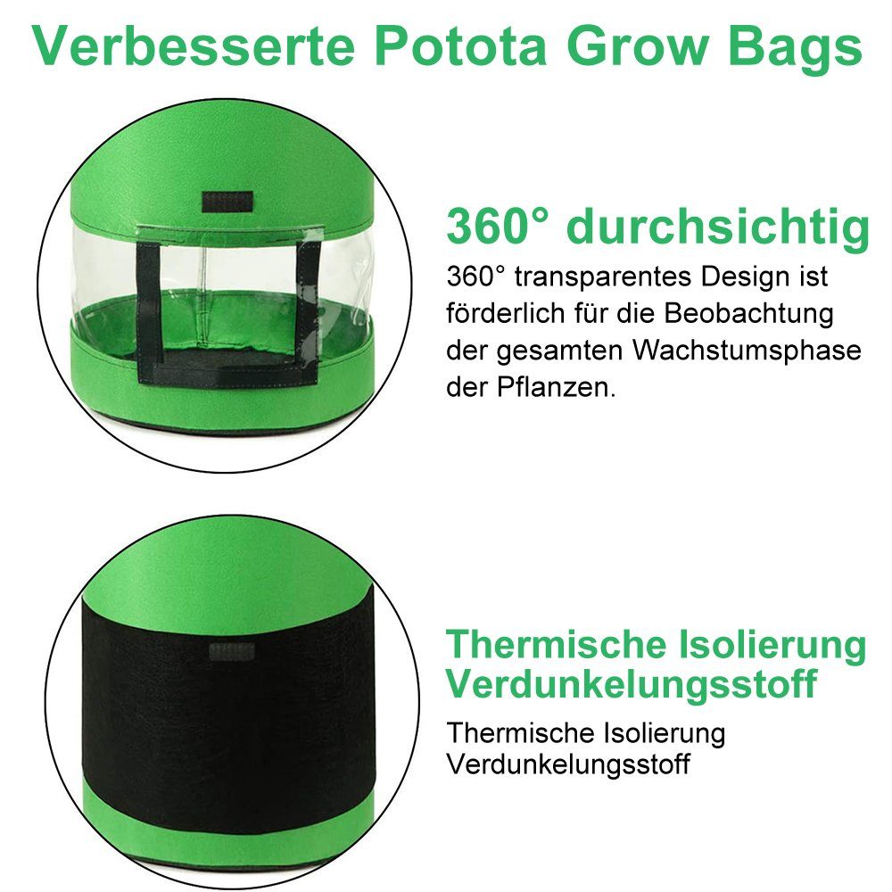 St), Kartoffel DIY Pflanze; Gemüse für D×H:30×35;35×45 Rosnek (1 26/43L, Pflanzkübel Sichtbar, Braun Pflanzung Gewächshaus Transparent,