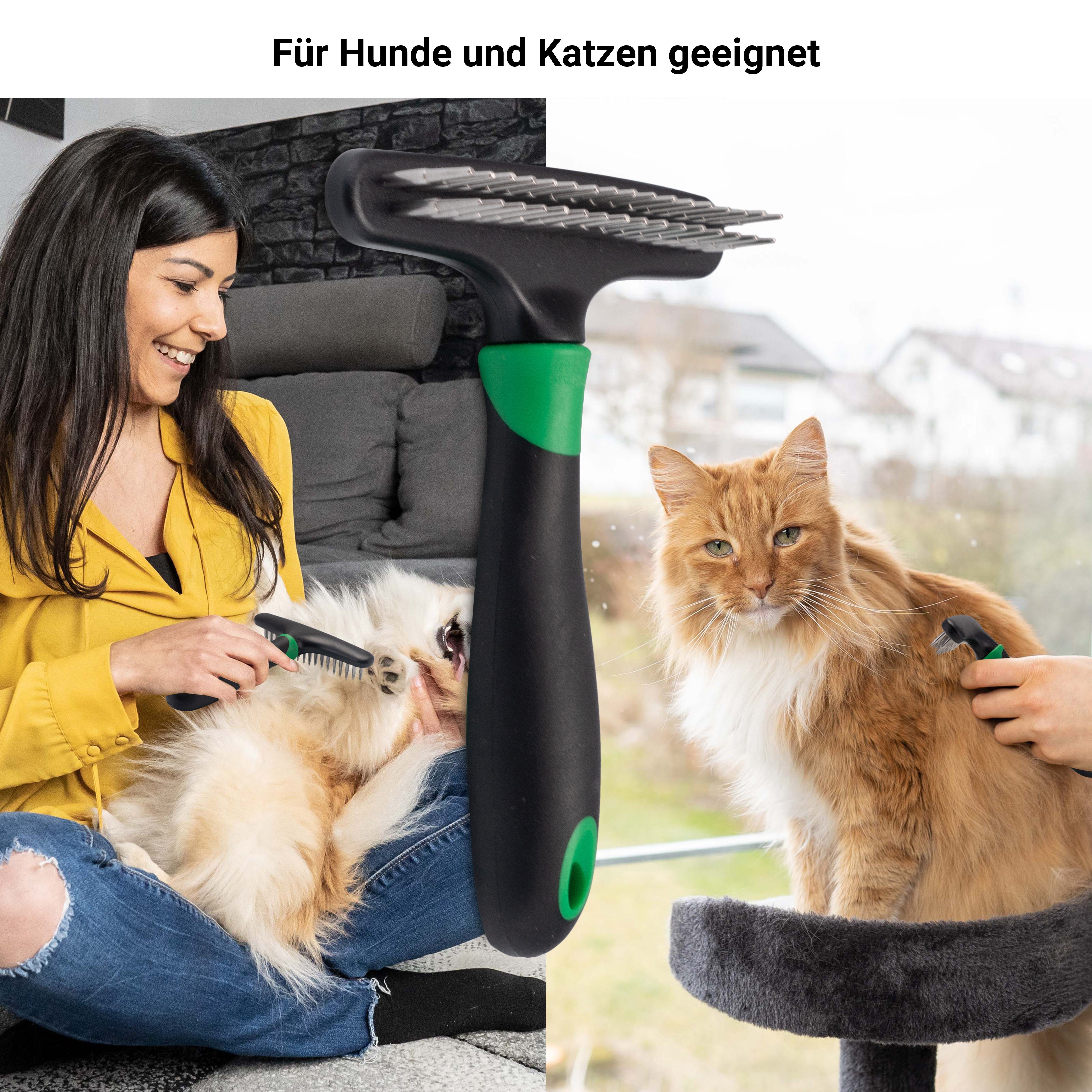FinoPet Entfilzungsharke FinoPet Entfilzungsstriegel, Harkenkamm als Fellentwirrer Hund / Katze, Edelstahl, (1-tlg), Langhaar, Kurzhaar, Unterwolle, Unterfell, Entfilzung