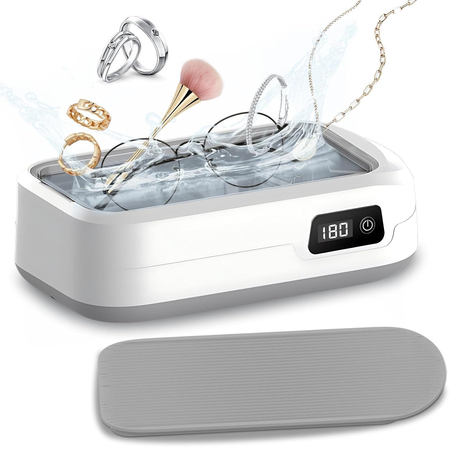 AKKEE Ultraschallreiniger Schmuck Geschenk Schmuckpflege reinigt Silber Gold, 4 Zeiteinstellungen