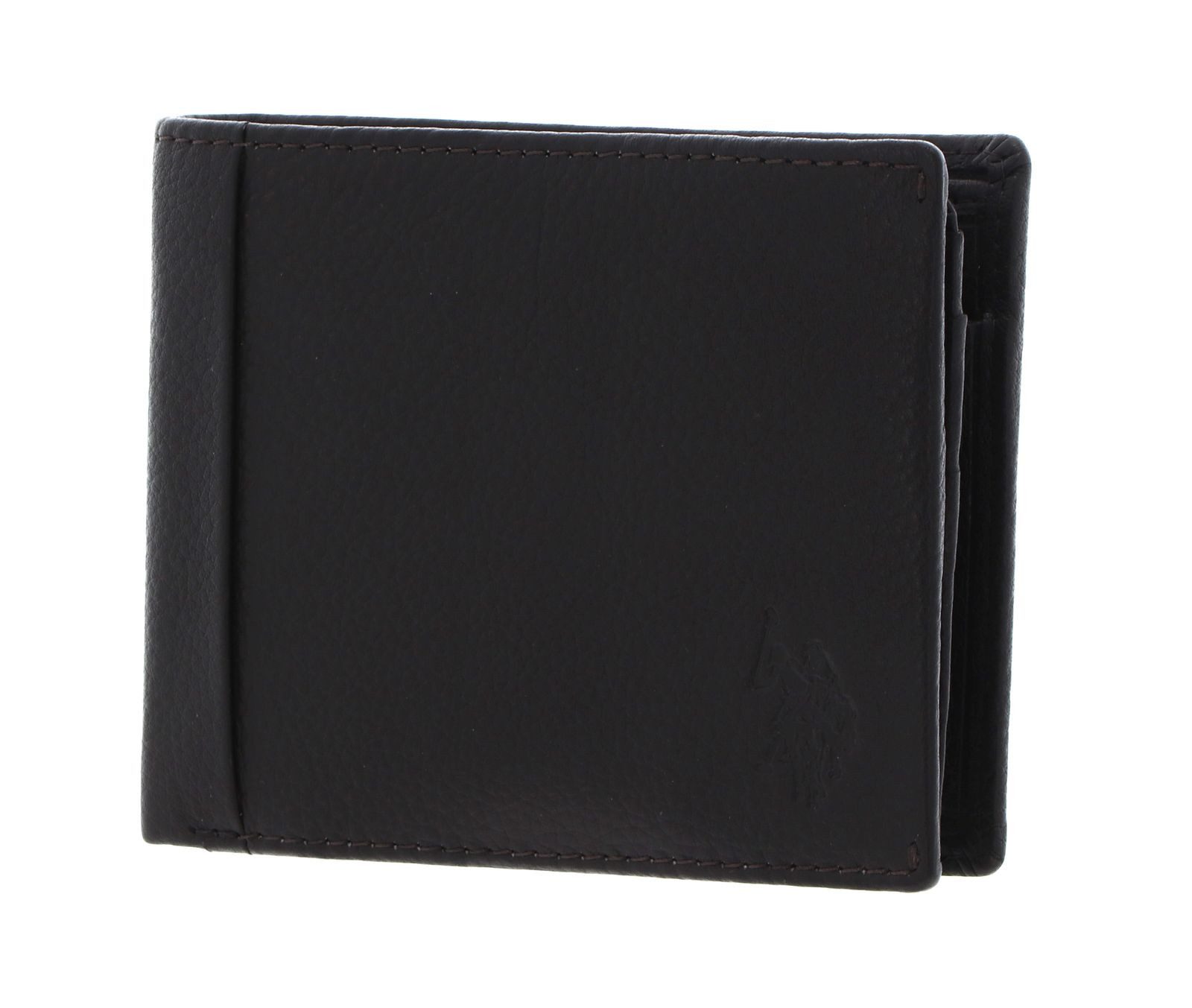 U.S. Polo Assn. Geldbörse Horizontal Wallet with Coin, aus echtem Leder mit RFID-Blocker Schutz