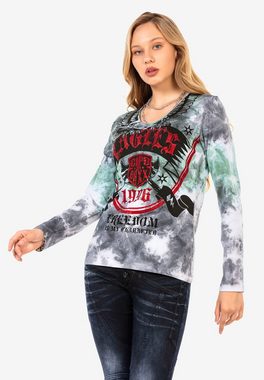 Cipo & Baxx Langarmshirt mit coolem Markenprint