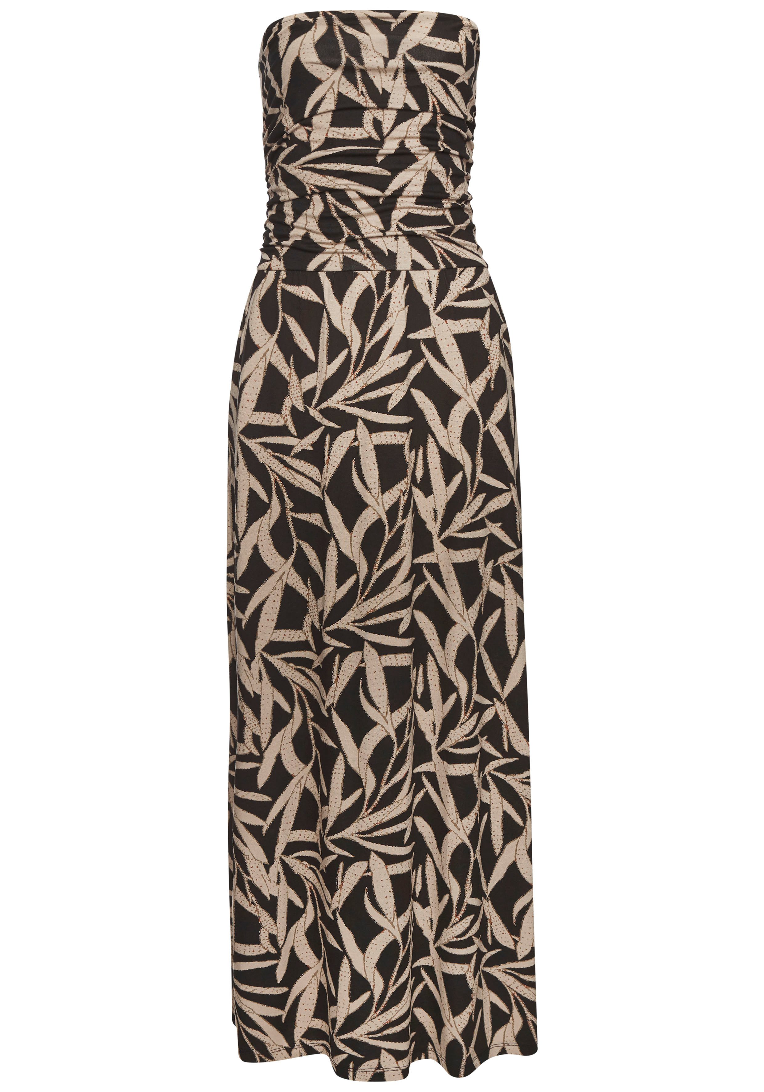 s.Oliver Maxikleid mit Blätterdruck, luftiges Sommerkleid günstig online kaufen