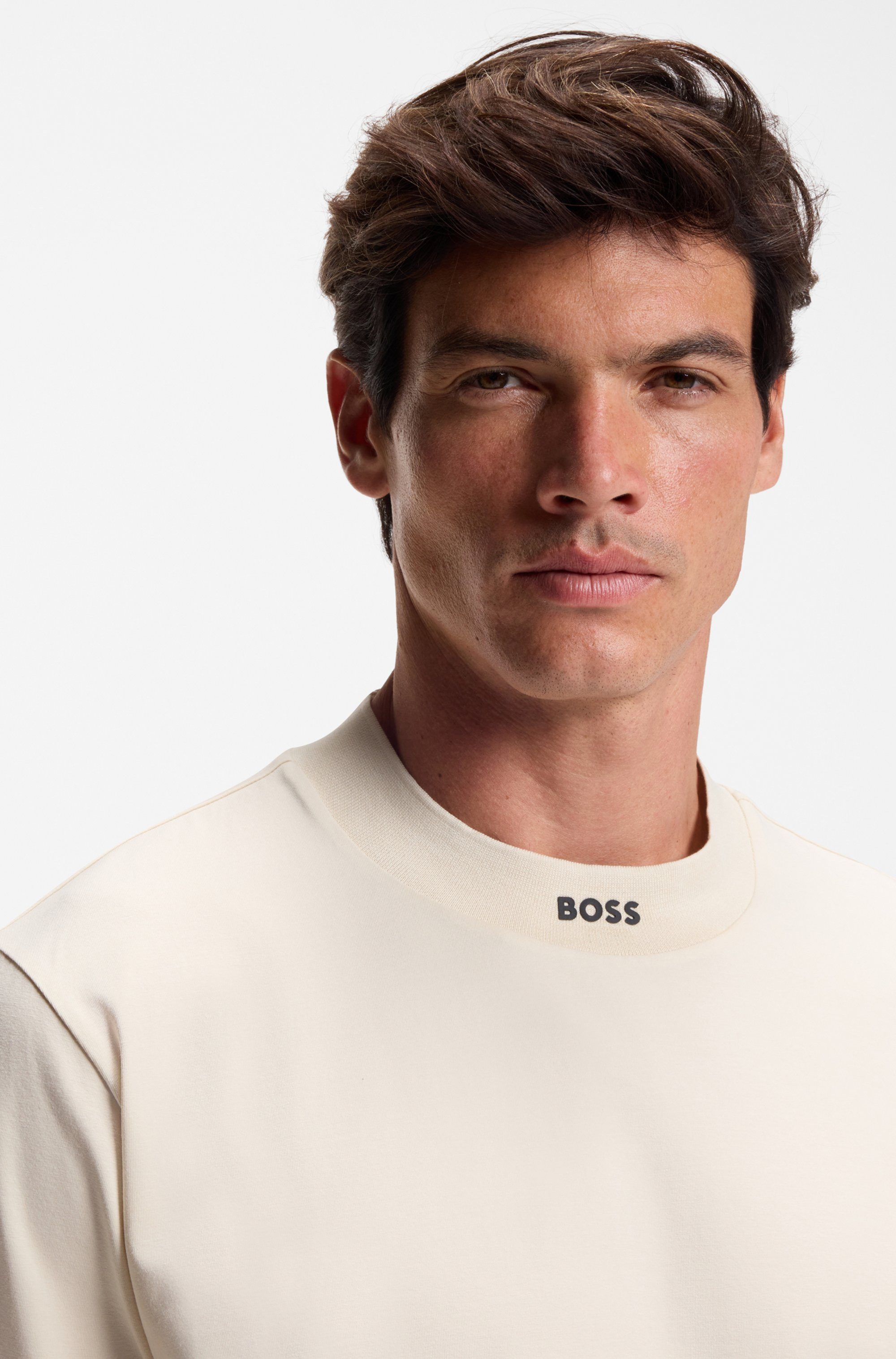 BOSS GREEN T-Shirt Tee Collar Zone mit Logo am Ausschnitt günstig online kaufen