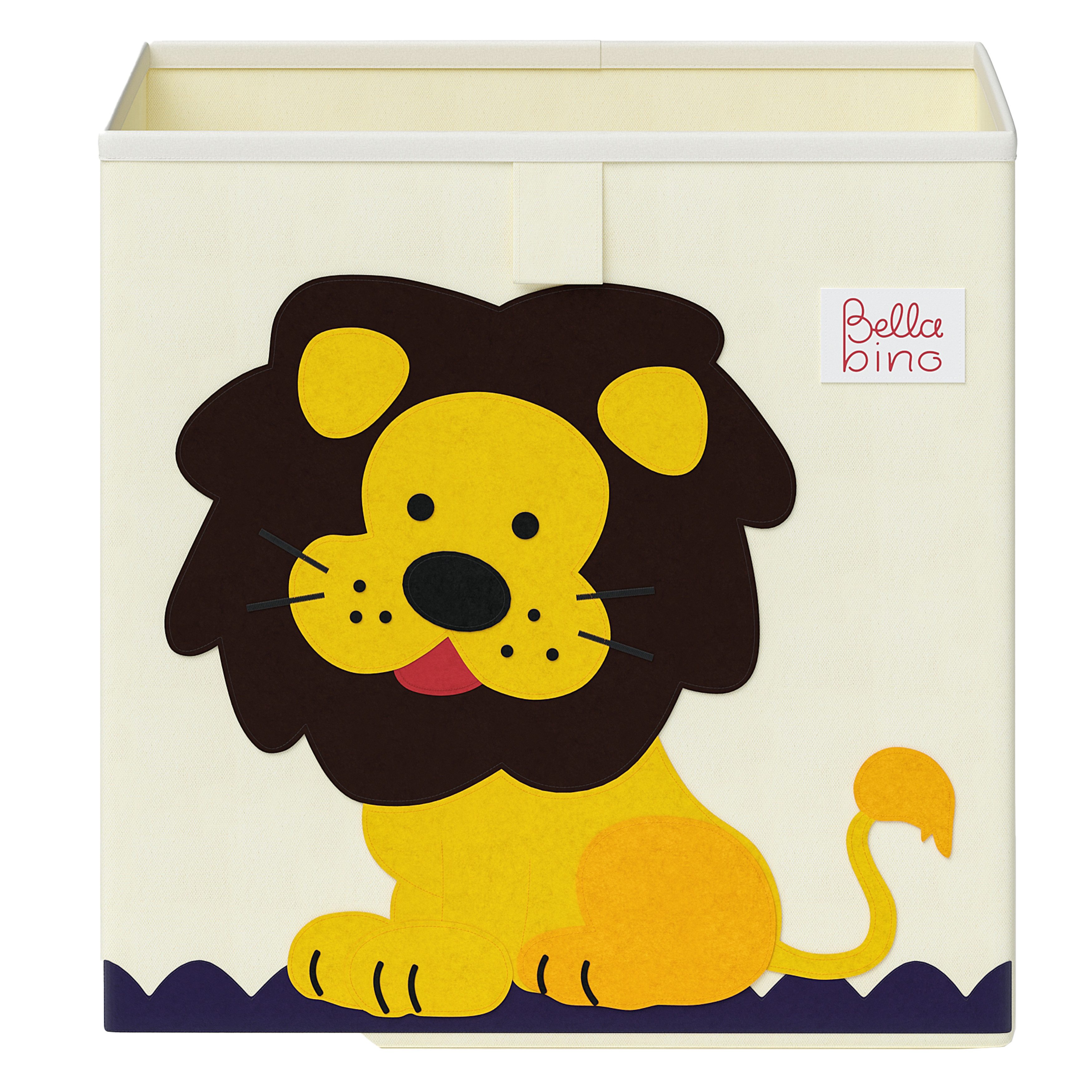 Bellabino Aufbewahrungsbox für Kinderzimmer Helme (Löwe, 1 St., auch als Set verfügbar), Spielzeug Aufbewahrung mit verschiedenen Motiven, 30x30x30 cm