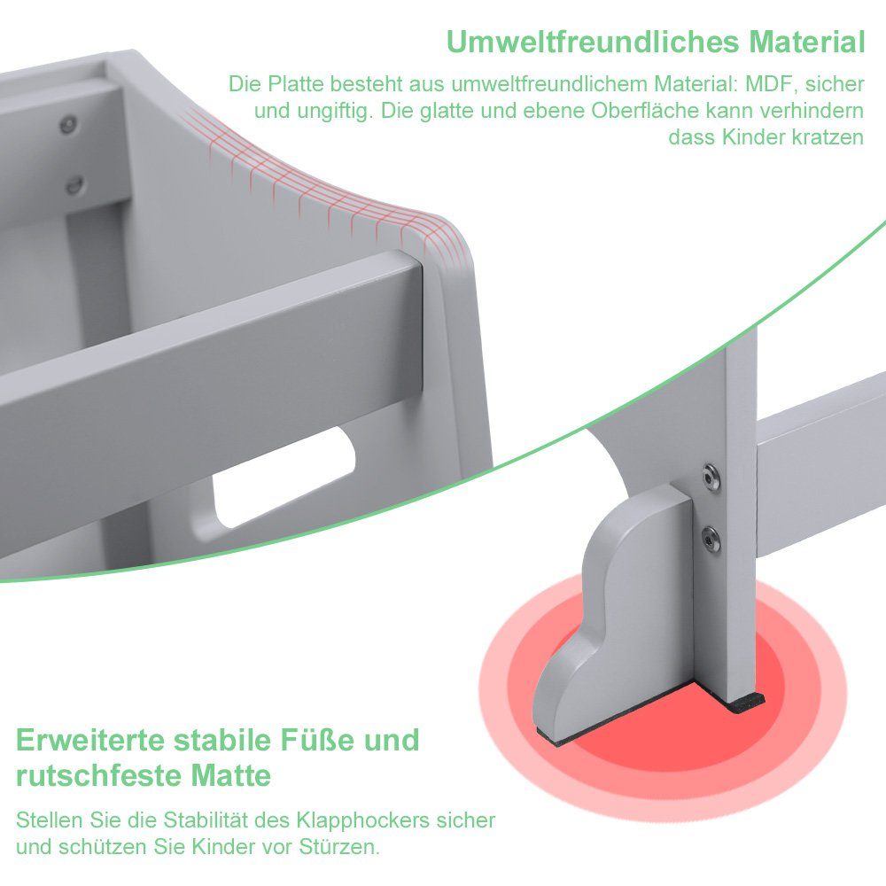 Dripex Kinderstuhl 2 in 1 Lernturm Kinder Tritthocker mit Sicherheitsstange