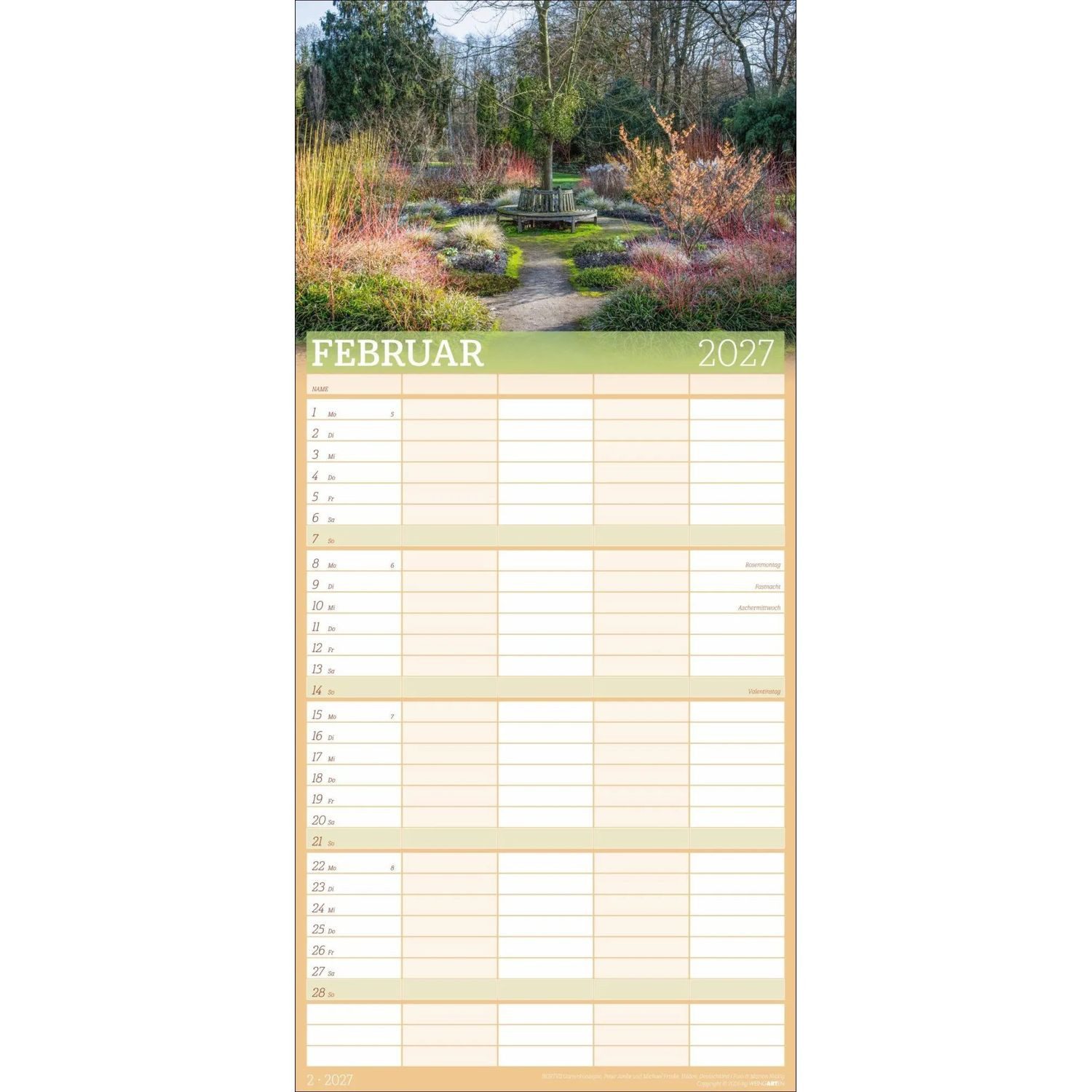 Wandkalender Garten Familienplaner 2027 – Bild 4 von 5