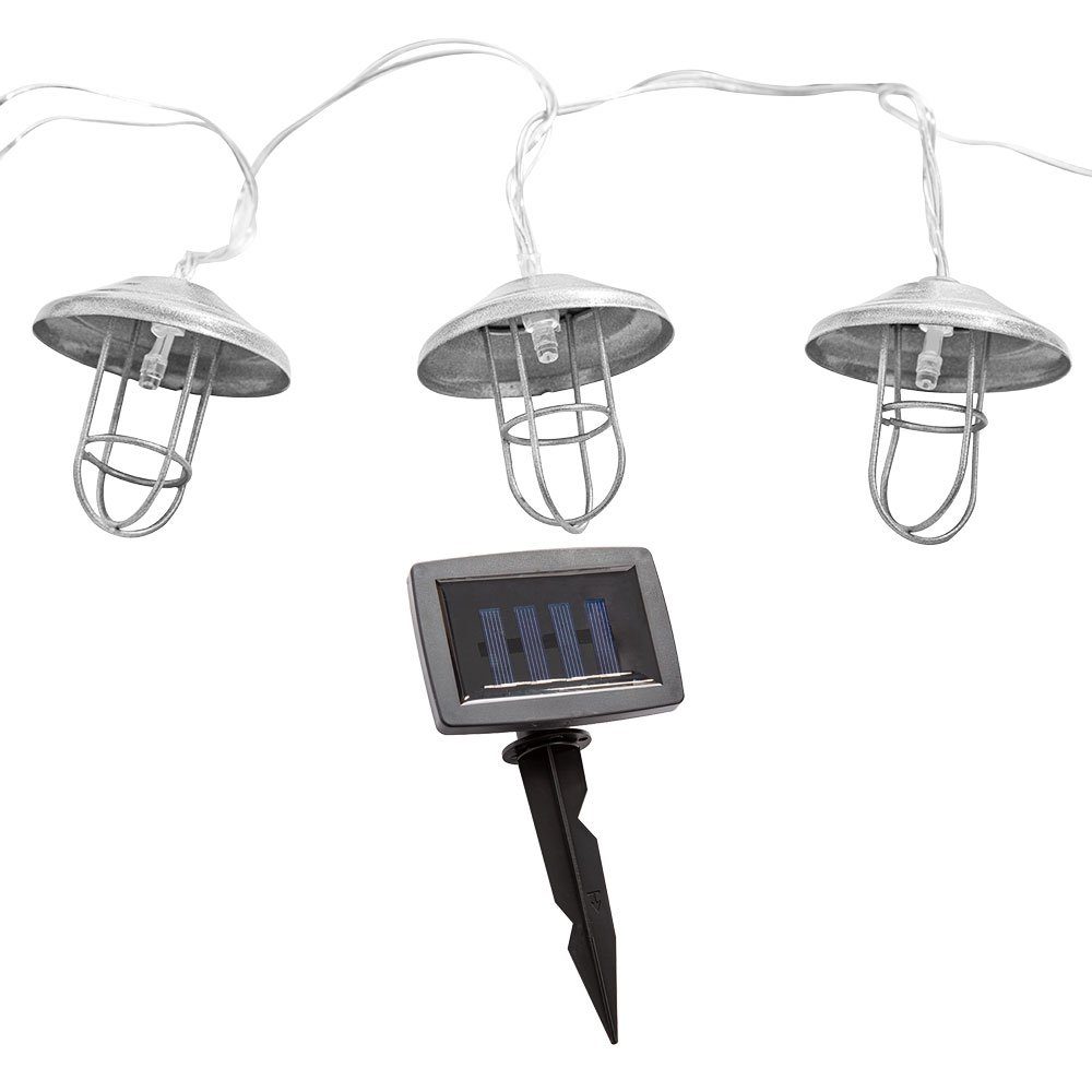 NOWA LED Solarleuchte, LED-Leuchtmittel fest verbaut, Warmweiß, Solar Lichterkette Aussen Solarlampe Garten Dekoration 10x LED Laterne