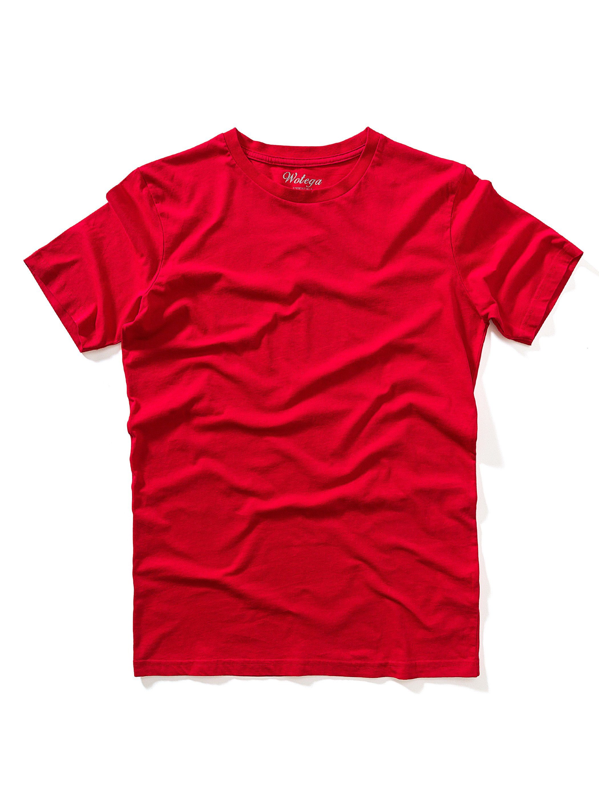 Basic Rundhalsshirt (barbados Tee cherry modernes Crew Neck Rot Alton T-Shirt WOTEGA 191757) (Set)