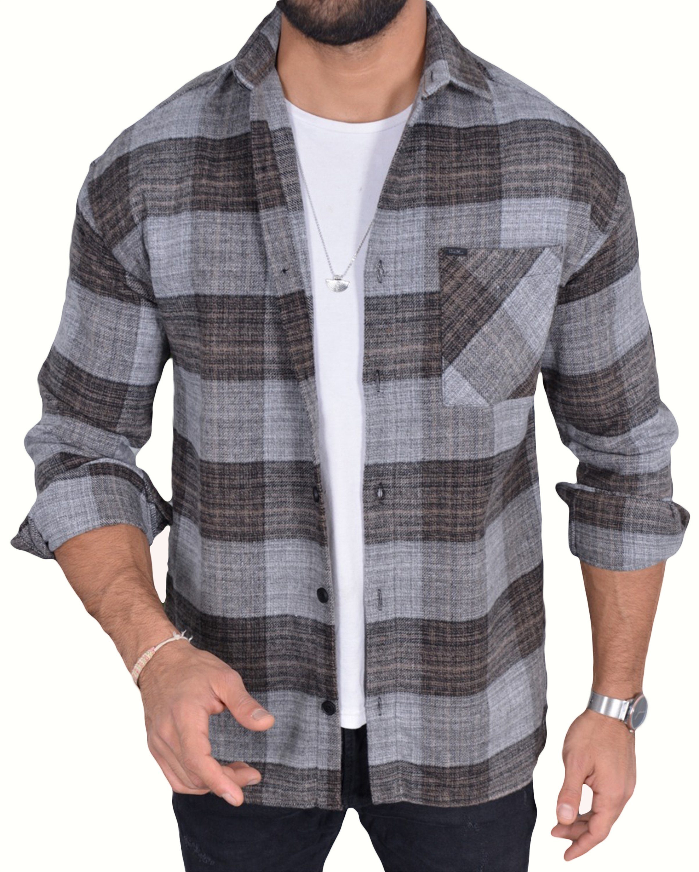Megaman Jeans Flanellhemd Herren Holzfällerhemd Flanellhemd Kariert Freizei günstig online kaufen