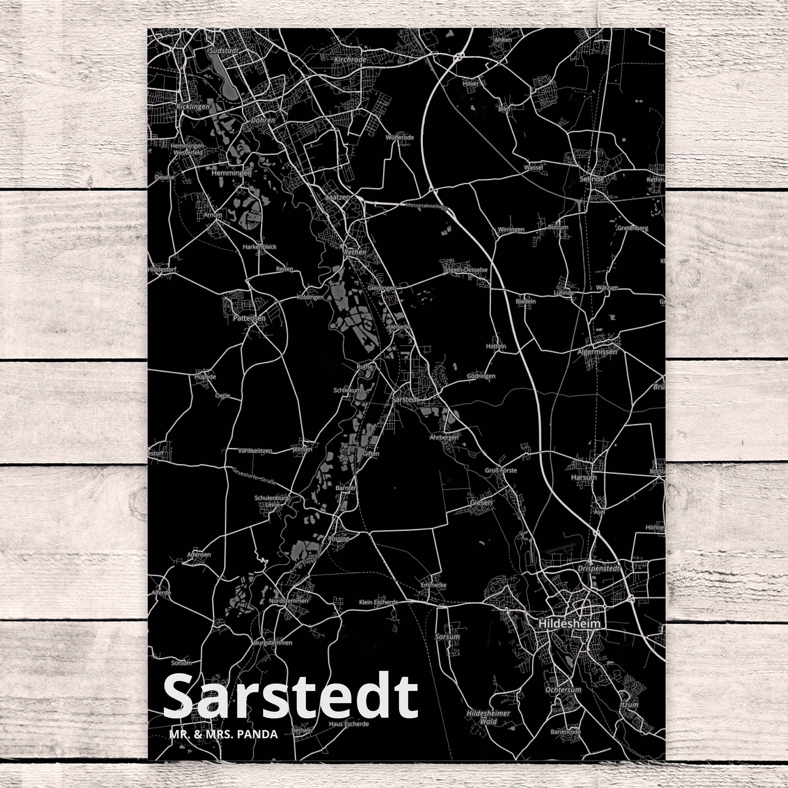 Sarstedt Geschenk, Ort, - Panda Ansichtskarte, & Postkarte Mrs. Stad Dorf, Mr. Geburtstagskarte,