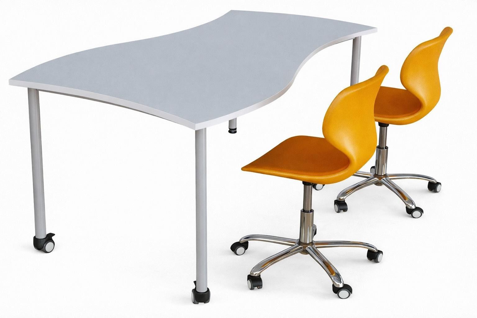 Xlmoebel Schreibtisch Ergonomische Schulbank mit modernen Drehstühlen und Rollen in (Schulbank-Set, Schulbank mit 2 Stühlen), Made in Europa