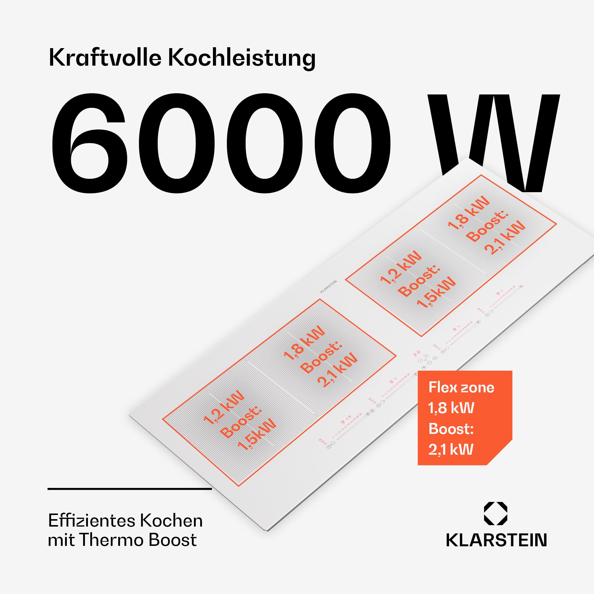 Klarstein Induktions-Kochfeld Masterzone 90 Slim Flex, Kochfelder Induktion Hob Gas Hob Flex 4 Zonen
