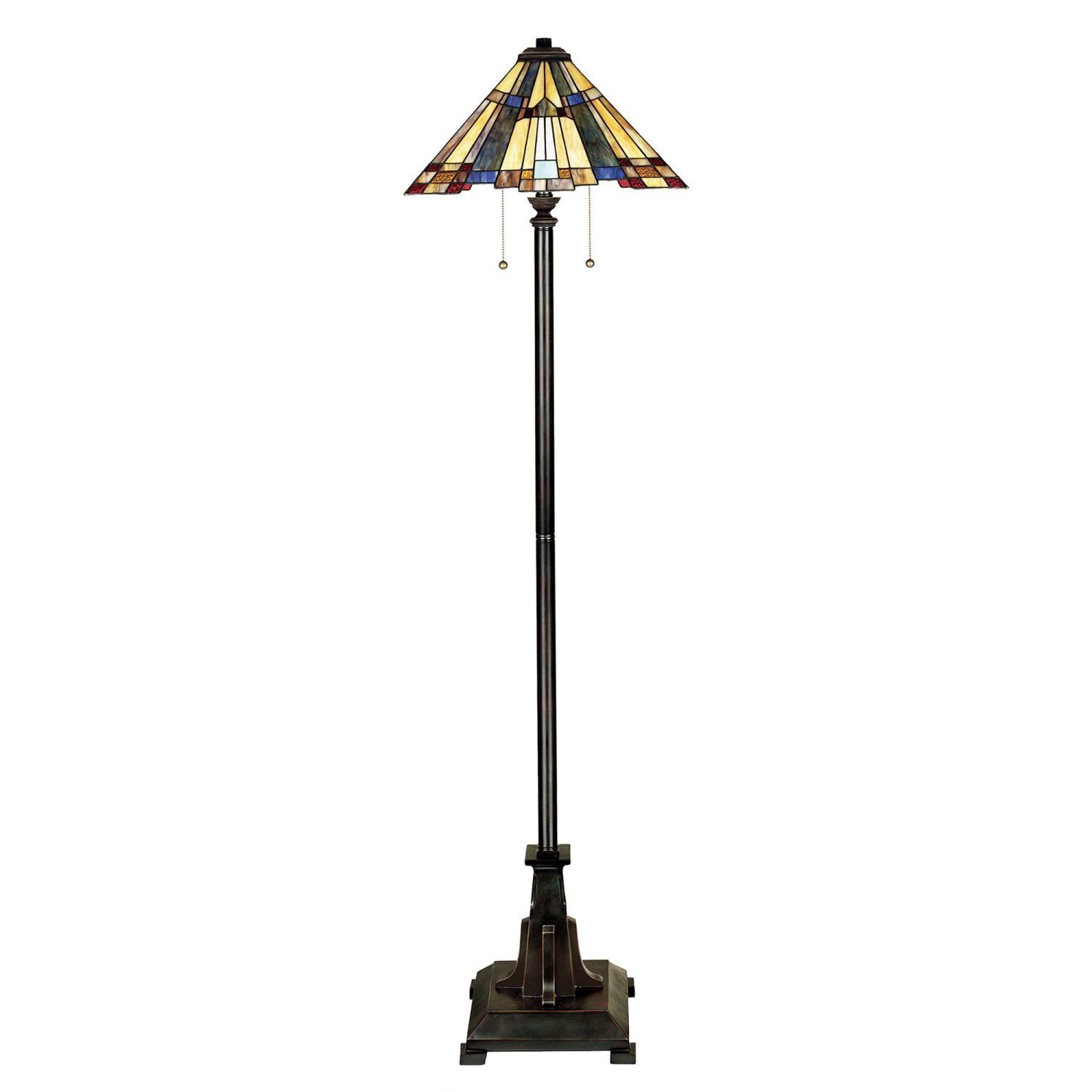 ohne Licht-Erlebnisse E27 Stehlampe Bronze ETERNO Metall 6, Gelb Stehleuchte Tiffany Leuchtmittel, 157,5 cm Stil Glas