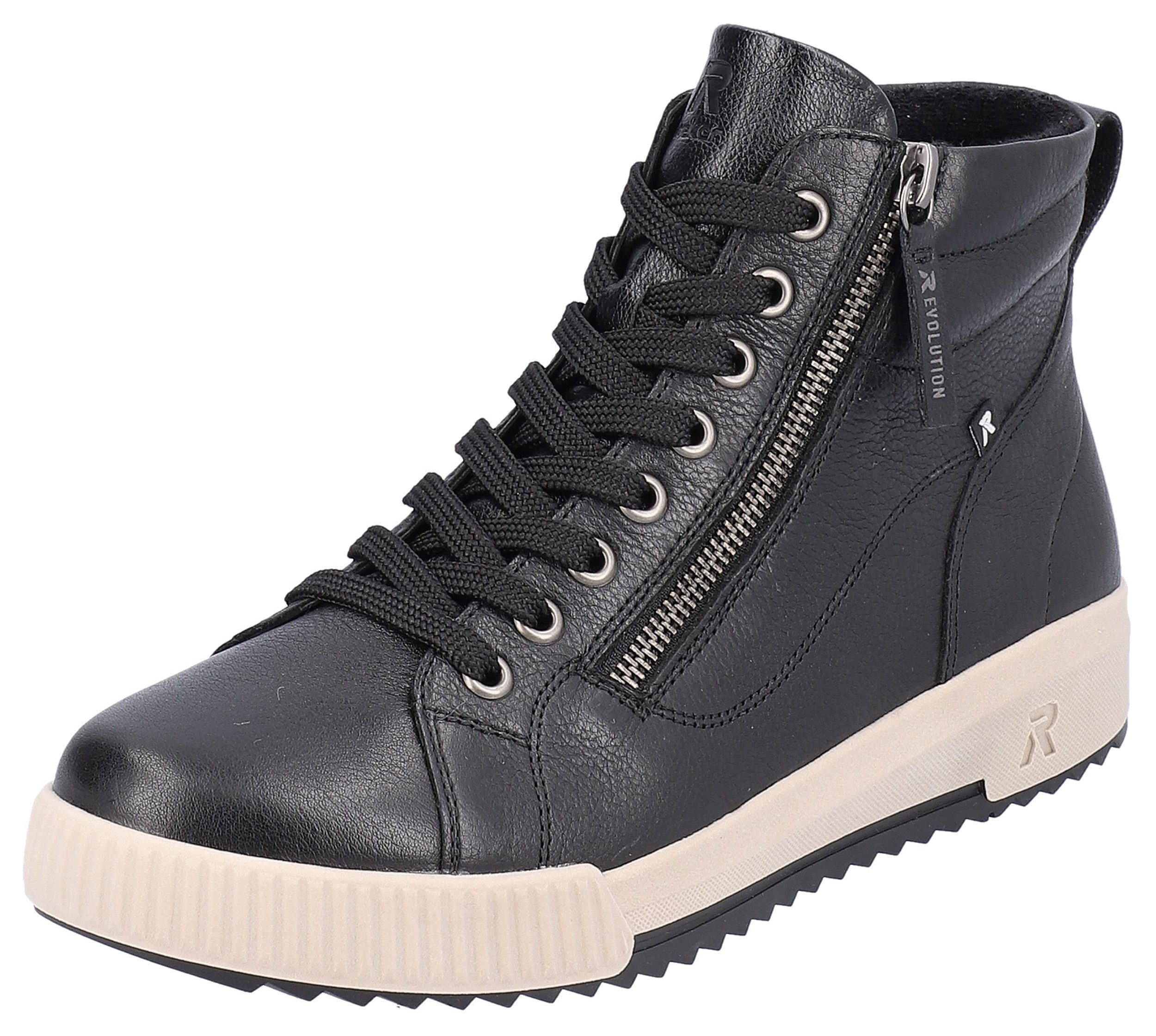 Rieker Sport Schnürboots Stiefelette, High Top Sneaker, Freizeitboots mit Reißverschluss