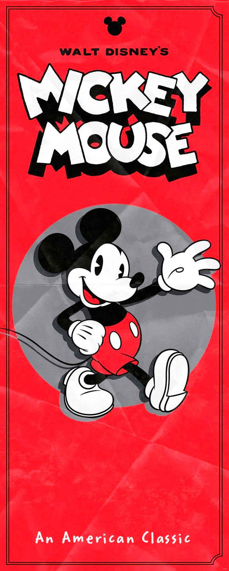 Komar Vliestapete Mickey American Classic, (1 St), 100x250 cm (Breite x Höhe), Vliestapete, 100 cm Bahnbreite
