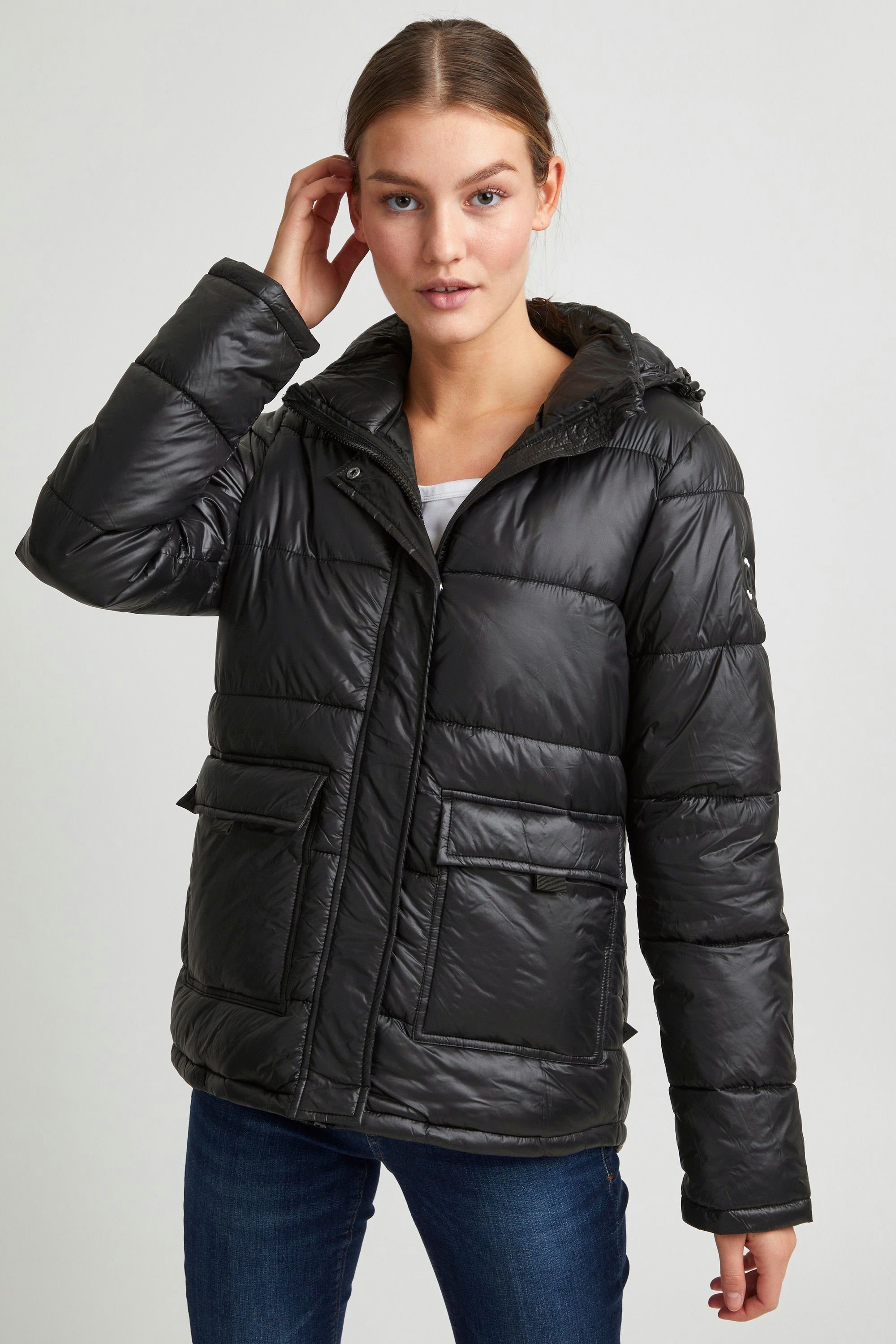 OXMO Winterjacke Winterjacke Black OXDilja (194007) mit Kapuze