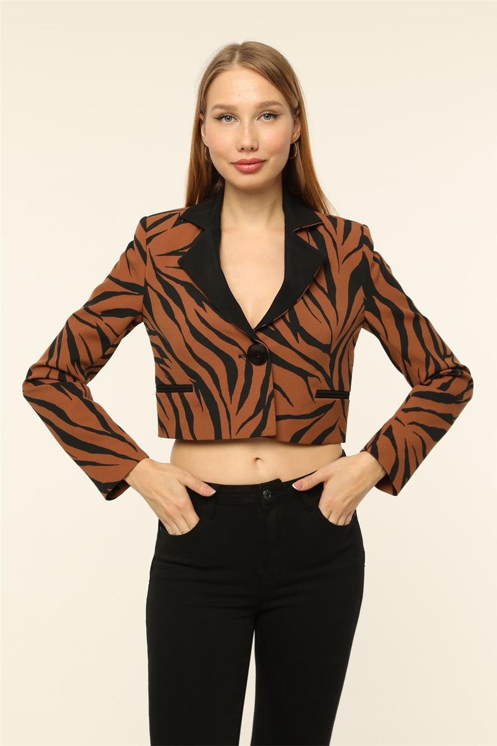 Winterjacke Zebra-Druck Jacke