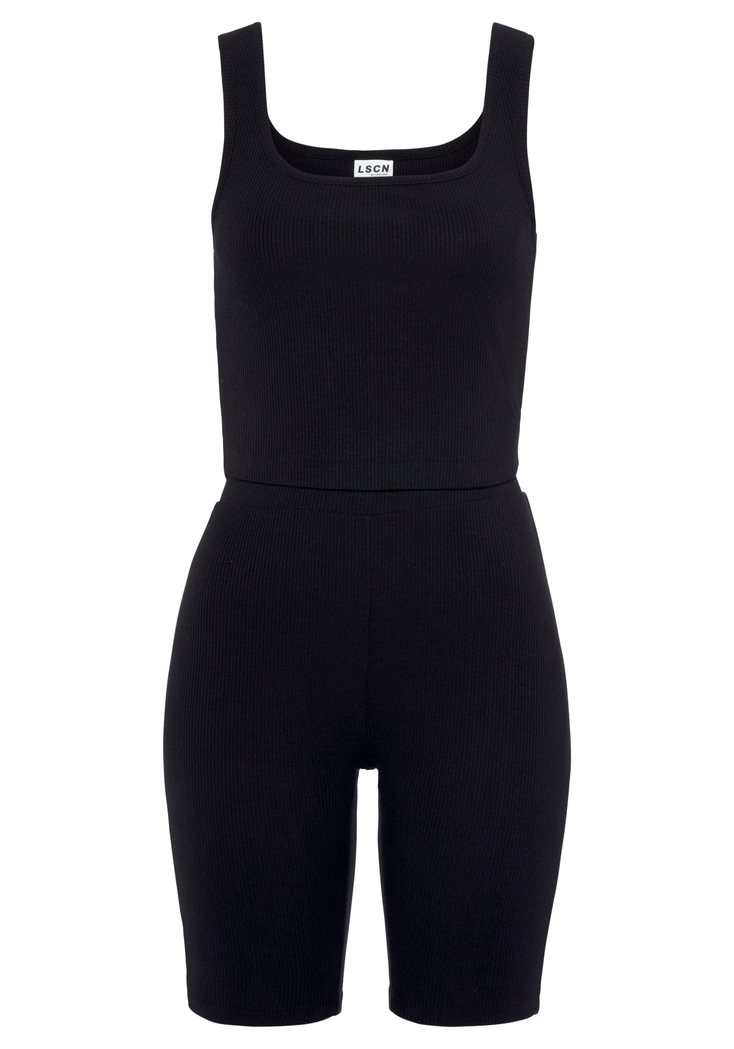 LASCANA Shorty bestehend aus Top und Shorts aus Rippmaterial, Homewear-Set günstig online kaufen
