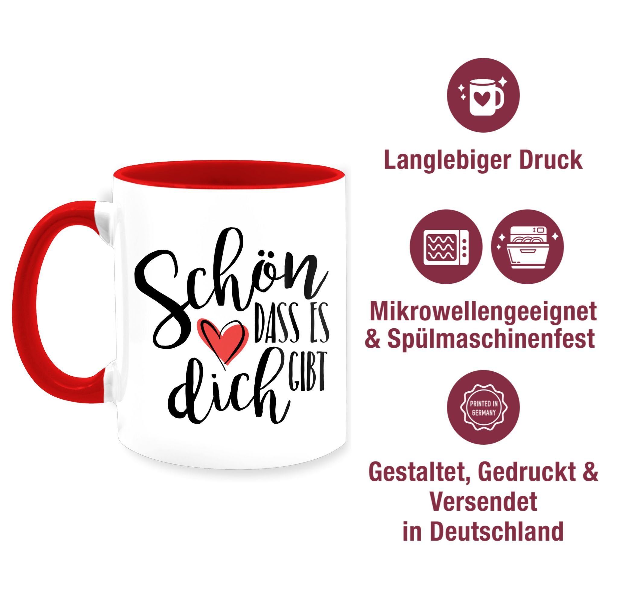 Shirtracer 3 Statement Sprüche Tasse dich dass gibt, es Rot Keramik, Schön