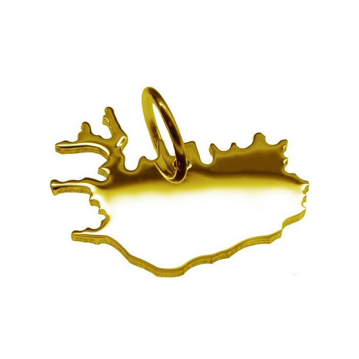 schmuckador Kettenanhänger Kettenanhänger in der Form von der Landkarte Island in massiv 585 Gelbgold