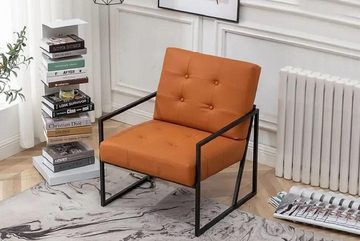 JVmoebel Sessel Wohnzimmer Sessel Orange Neue luxuriöse Metallbeine Textilpolsterung (1-St., Sessel), Made in Europa
