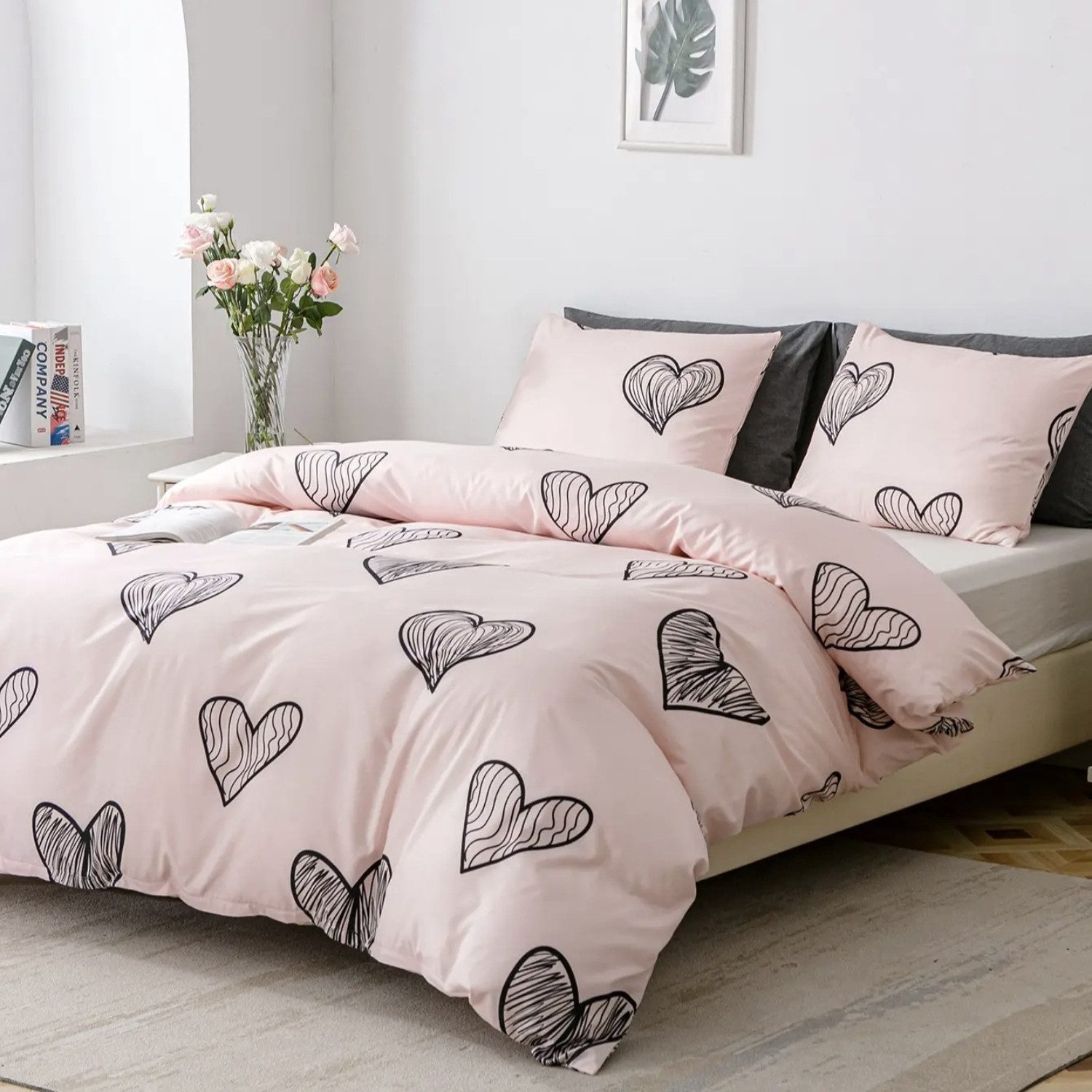 BYSURE Bettwäsche, 3 teilig, Rosa Bettbezug-Set günstig online kaufen