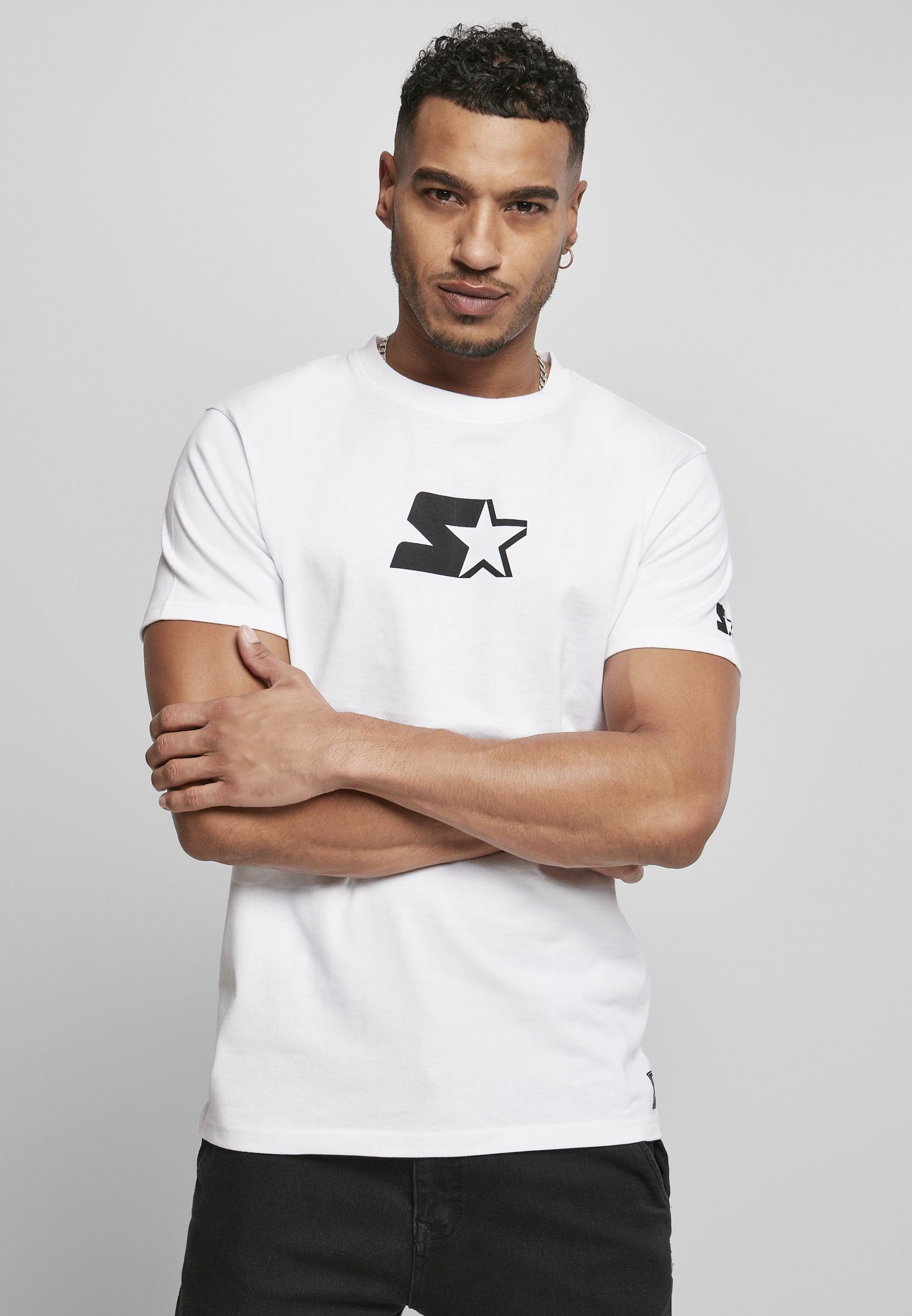 Starter T-Shirt Herren Starter High Mock Jersey (1-tlg) white