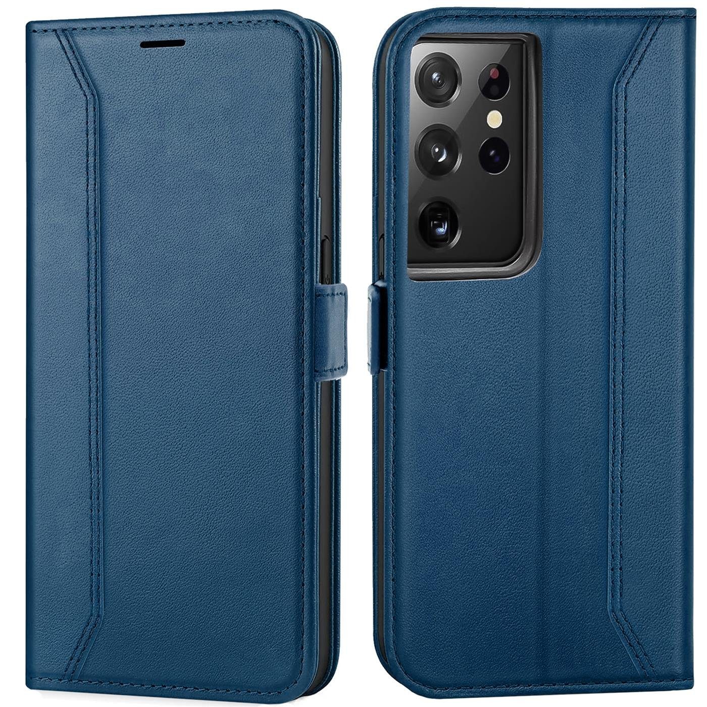 CoolGadget Handyhülle Wallet Klapptasche Cover Case für Samsung Galaxy S22 Ultra 6,8 Zoll, Handy Tasche mit RFID Schutz Kartenfach Book Schutzhülle