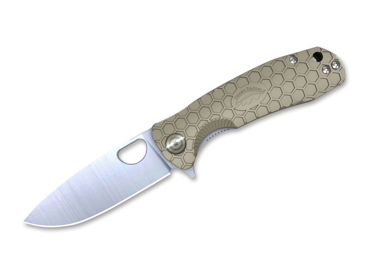 Honey Badger Taschenmesser Taschenmesser Flipper D2 Medium Tan