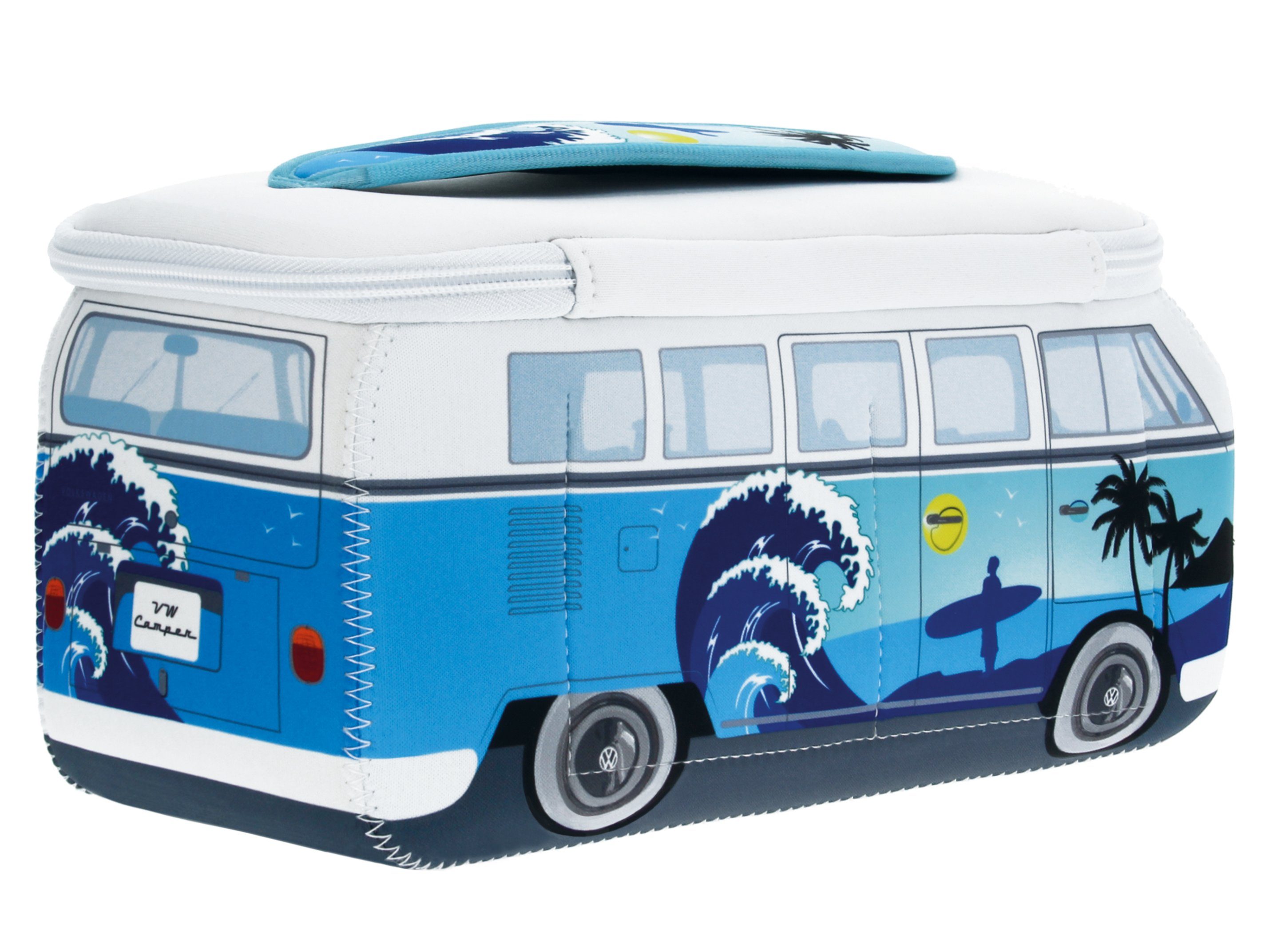 Bus Collection Surf/Blau Volkswagen VW BRISA by Bulli im Neopren Kosmetiktasche Schminktasche, Design Reisebeutel, T1 Kulturbeutel