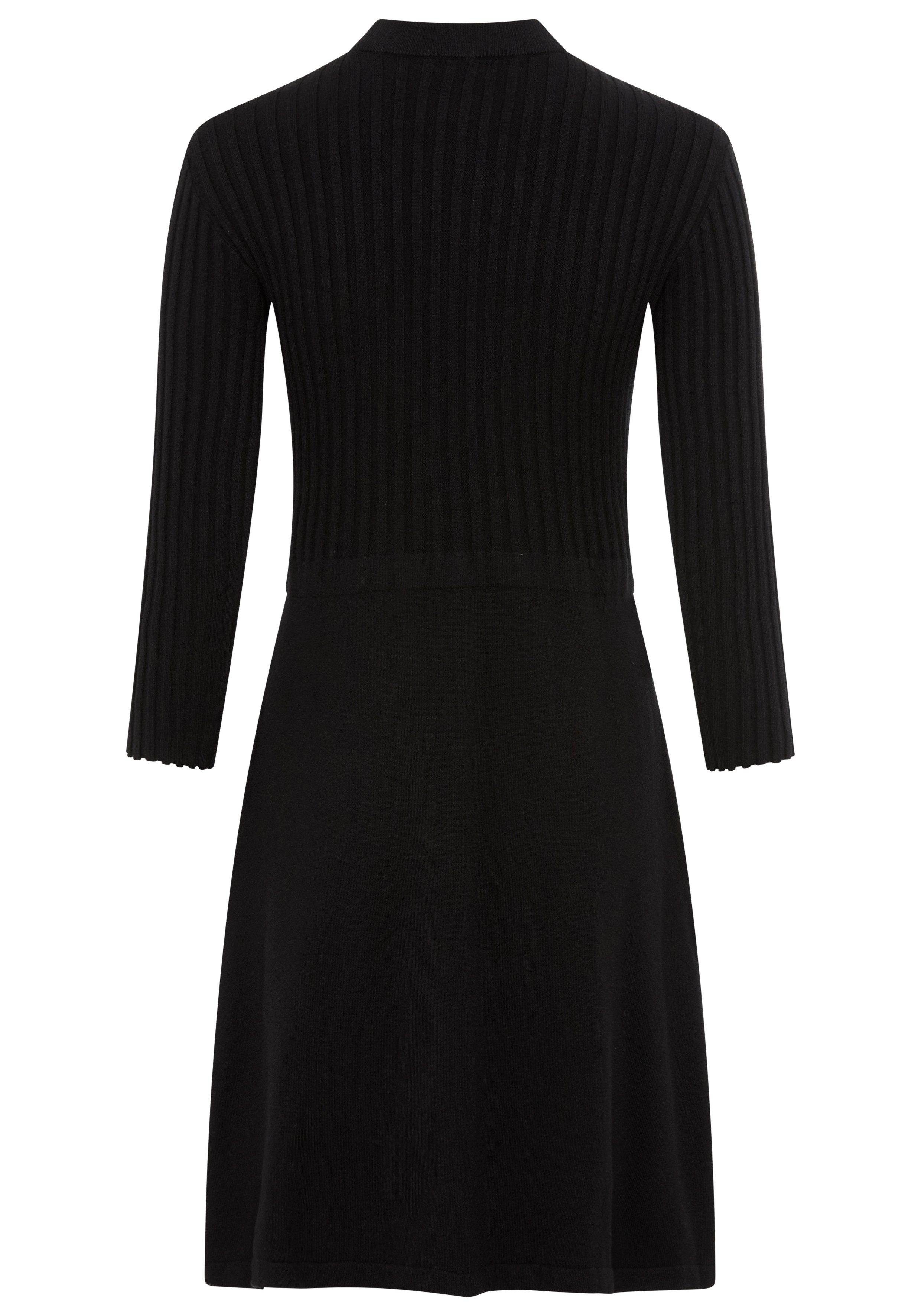 Bruno Banani Strickkleid mit ausgestellter Passform, Mini-Länge, auch in großen Größen