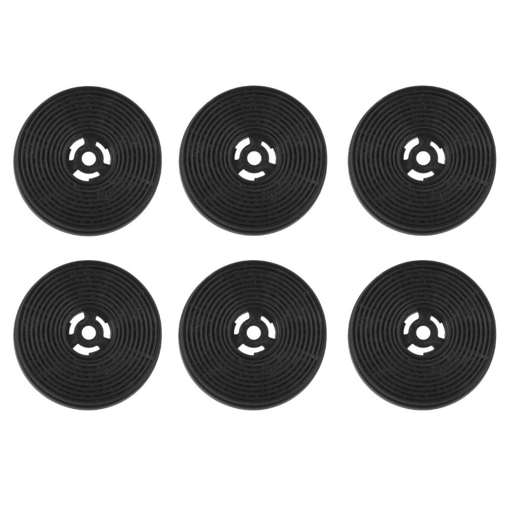 Trade-Shop Aktivkohlefilter 6x passend für Klarstein 10032844, PKM CF140 PRCF140, PROKIRA PRCF140, Zubehör für Dunstabzugshauben - Ersatzfilter, Kohlefilter, Durchmesser: 11cm / Höhe: 2,5cm / Material: Kohlefasern, Kunststoff