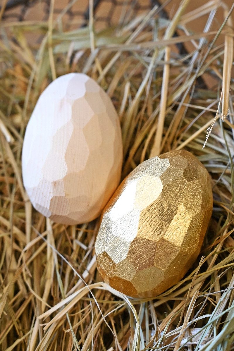 Demi Art Zirbenkissen Zirben-Ei - FACETTIERT - natur, gold