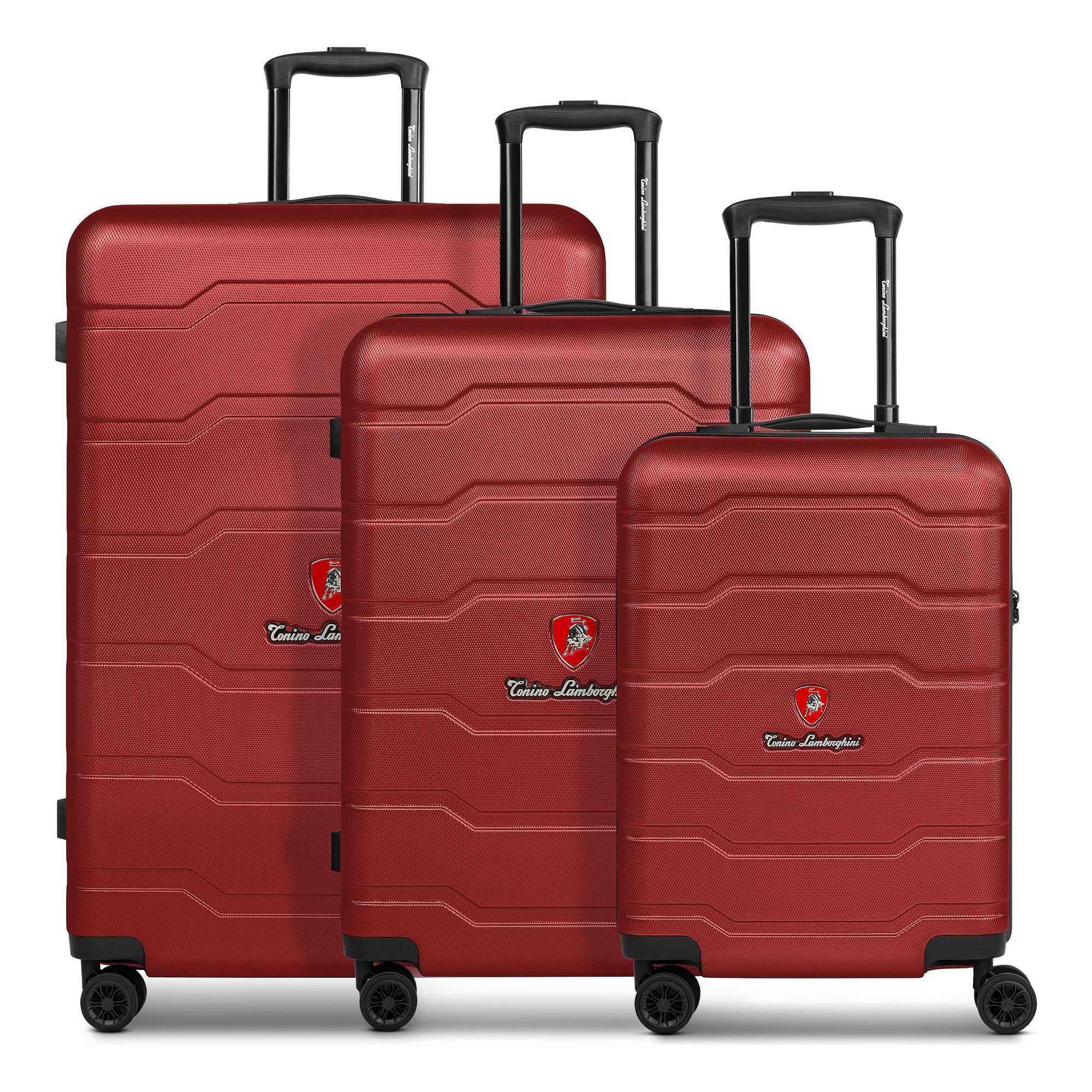 Tonino Lamborghini Trolleyset Bologna, 4 Rollen, (3-teilig, 3 tlg), ABS