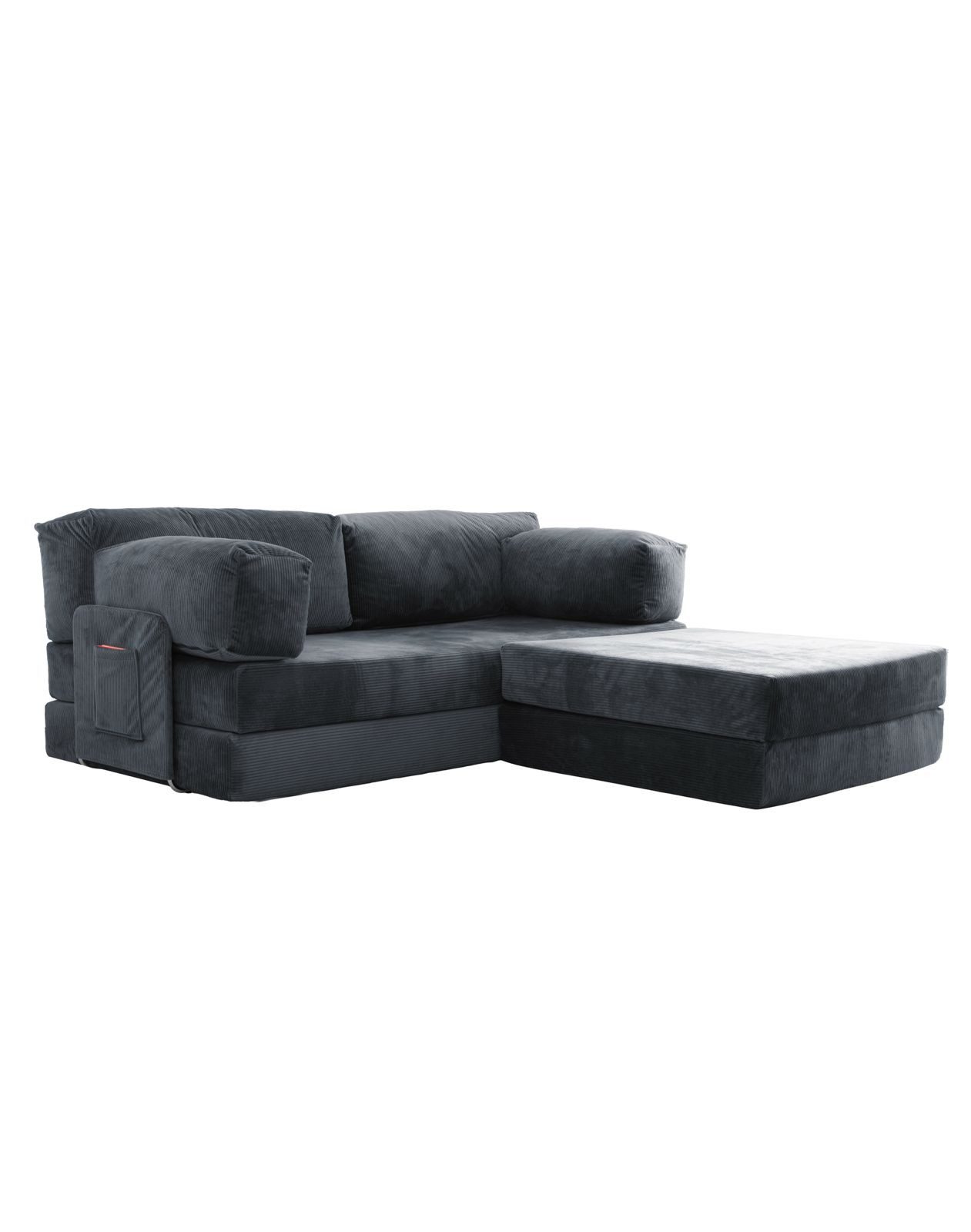 Wuuh Ecksofa Teddy Ecksofa, 3-in-1 Nutzung: Als Ecksofa, Liegensofa