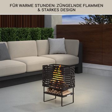 blumfeldt Feuerschale Krakatoa, (Set), Feuerschale Garten mit Grill Feuerkorb Feuerstelle Outdoor